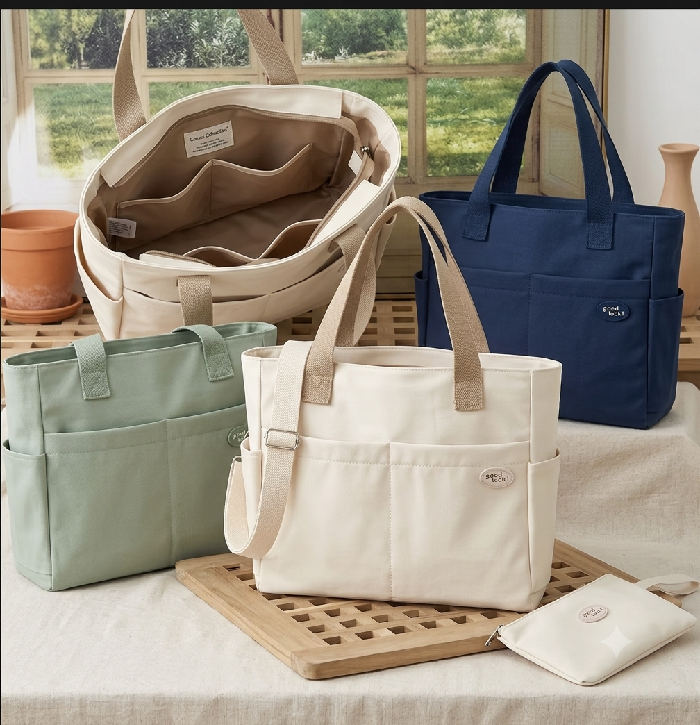 Premium Fashion Reusable High Quality Travel Shopping Canvas Tote Bag New Design